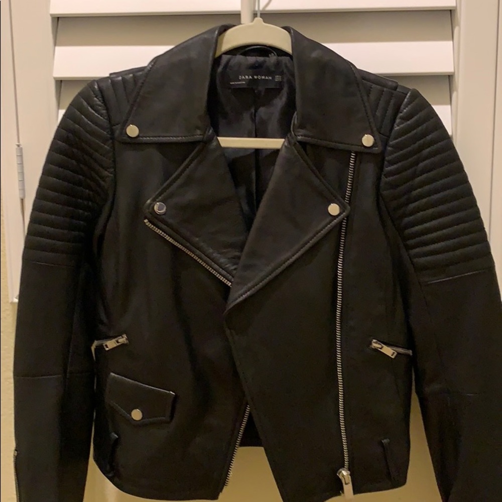 Zara faux leather moto jacket
